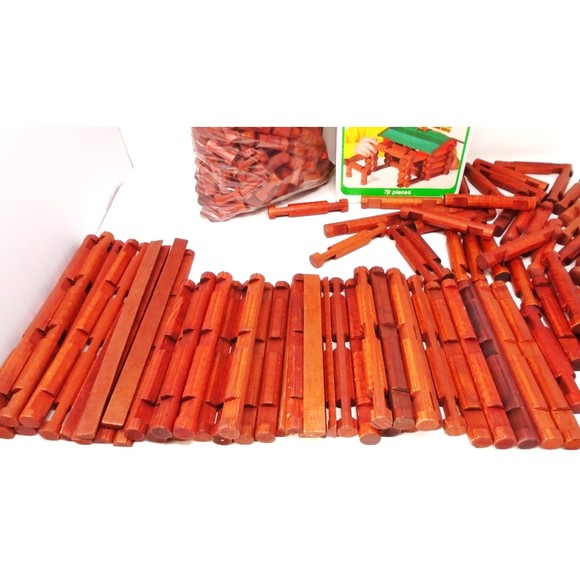 Large Lot of Lincoln Logs 400 Plus pcs. Playskool 7lbs. Worth - Picture 8 of 16